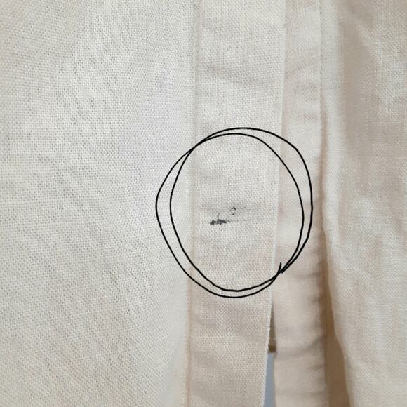 Vintage 1980s Linen Blend Tunic Top Lagenlook Bohemian Button Down M Festival - Picture 6 of 11